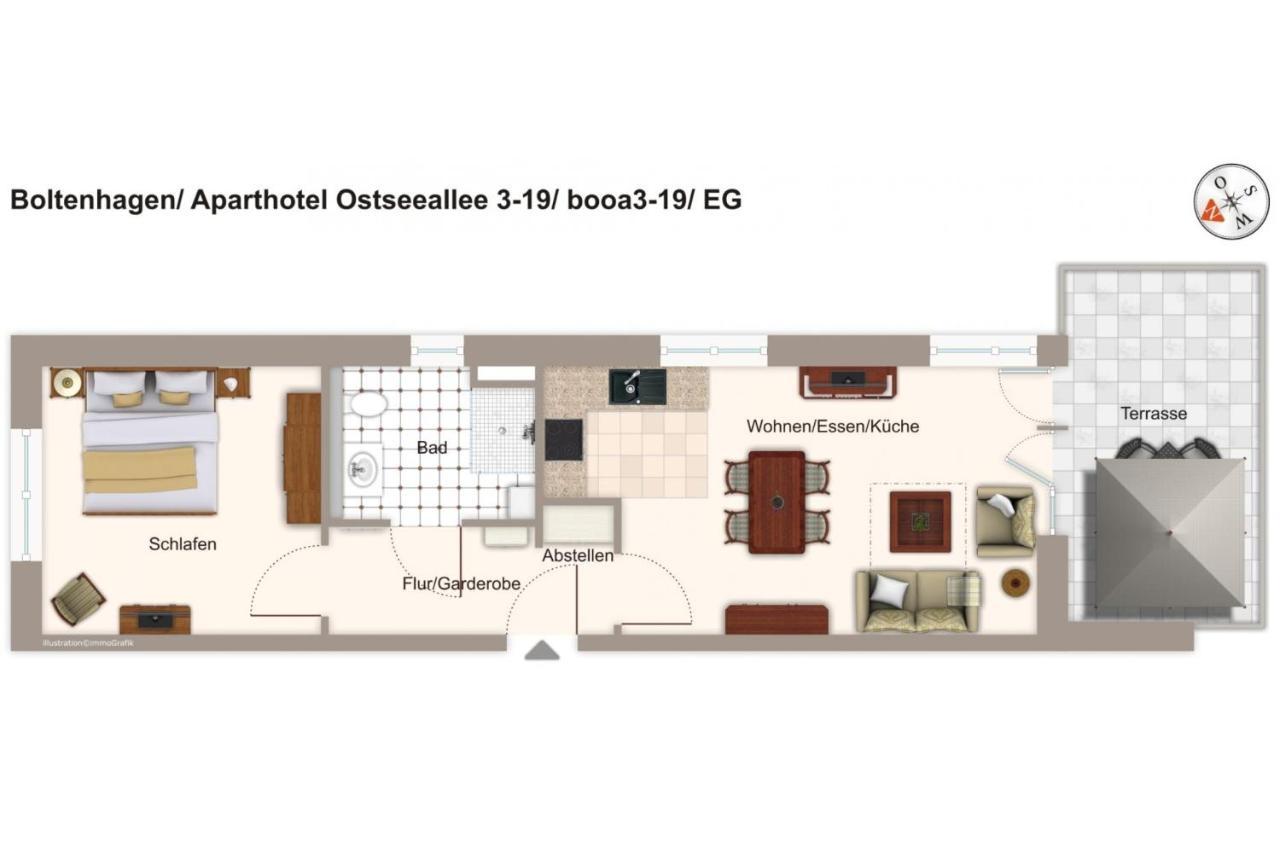 Aparthotel Ostseeallee Aparthotel Ostseeallee 3-19 بولتينهاجين المظهر الخارجي الصورة